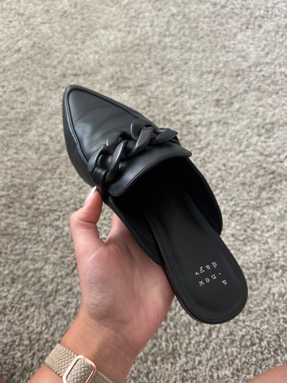 Target Black Chain-Detail Slip-On Mule